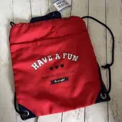 【新品】ニシオ　ビーチバッグ　ナップサック型　色赤　リュック　プールバッグ