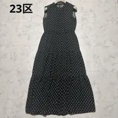 新品タグ付き　23区　半袖ワンピース　花柄　ブラック　　マキシ丈 2025年最新】23区花柄シフォンロングワンピースの人気アイテム