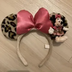 ディズニー ミニー ヒョウ柄 ピンク ぬいぐるみ カチューシャ レア　ランド