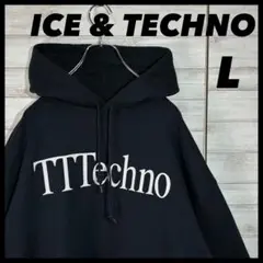 【ICE & TECHNO】パーカー アイス アンド テクノ Lサイズ ブラック