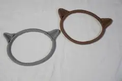 猫耳デザイン タオル掛け 2色セット　クラフトバンド