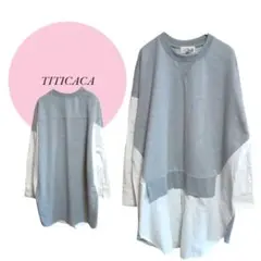 【チチカカ】TITICACA♡異素材♡トップス♡オーバーサイズ♡体型カバー【F】