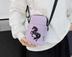 乗馬 馬 ポシェット　パープル 紫 新品