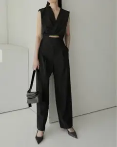 Front Twist Jumpsuit ルシェルブルー RESTIR