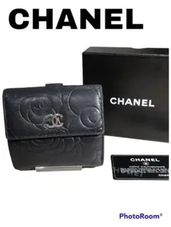 【現品限り】CHANELシャネル カメリアコンパクト折り財布
