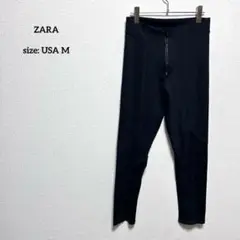 美品 ザラ ハイウエストスキニーパンツ L相当 レギパン ストレッチ ブラック