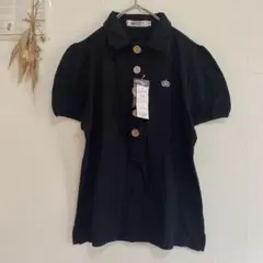 【Centre Court】タグ付き　ポロシャツ　半袖　特殊ボタン　胸元刺繍