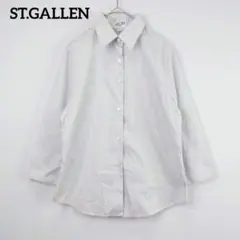 ST.GALLEN ストライプシャツ コットン100% 袖ロールアップ きれいめ