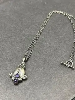 ジョージジェンセン イヤー ネックレス 1993 アメシスト 長さ:約44cm