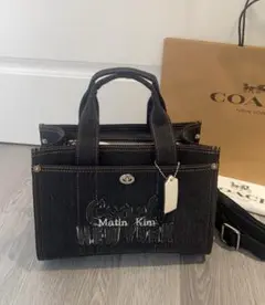COACH Matin Kim ブラックデニム トートバッグ