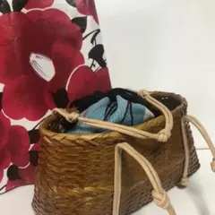 浴衣バッグ 竹かご巾着