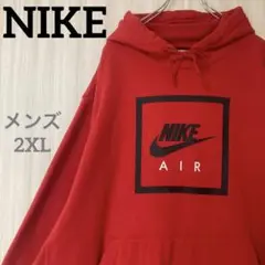 NIKE プルオーバー スウェット パーカー センタープリントロゴ 赤 2XL
