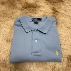 90s ポロ バイ ラルフローレン ポロシャツ ライトブルー 水色 M