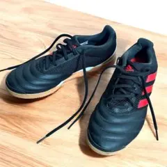 【美品】adidas 25.5cm サッカーシューズ 黒　赤　フットサルシューズ