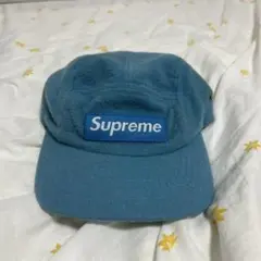 Supreme 青色 フラットバイザーキャップ