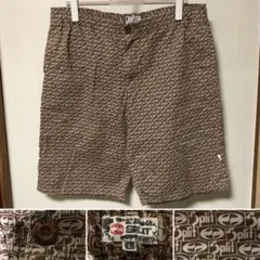 オールドスケート Split 総柄 ハーフパンツ ブラウンL