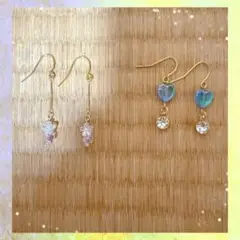 ピアス　花　ハート