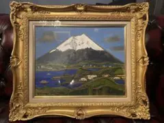 田崎廣助、【早春の富士山】、希少な額装用画集より、新品額装付 田崎廣助、【早春の富士山】、希少な額装用画集より、新品額装付