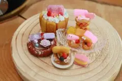 ミニチュアスイーツロータスクッキーおめめ付きケーキセット