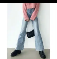 ハイウエストジーンズ　フレアデニム