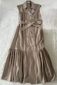 美品　GALENA ガレナ　ノースリーブワンピース　ベージュ　38 Mサイズ