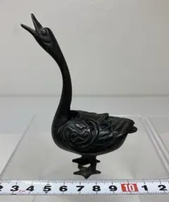 Y【保管品】レア!鴨形香炉 中国美術品 骨董 香道具 銅製 置物 インテリア S Y【保管品】レア!鴨形香炉 中国美術品 骨董 香道具 銅製 置物