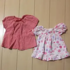 トップ ベビー 女の子 ドット チェック 90 95