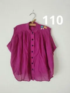 【美品】bisket 110 紫 半袖シャツ