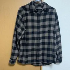 チェック柄フランネル長袖シャツ