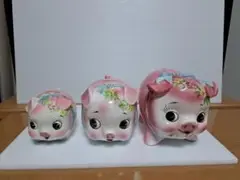 豚貯金箱 3点セット 未使用 Japan Piggy Bank