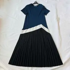 極美品 ラディエイト 裾プリーツラインデザインワンピース M