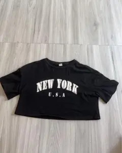 SHEIN ブラック クロップドTシャツ 11-12Y
