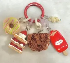 じゃらじゃらキーホルダー キーチャーム いぬ アイス ケーキ ハンドメイド