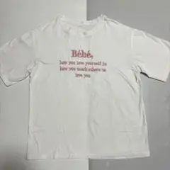 Bebe ロゴTシャツ ホワイト ピンク