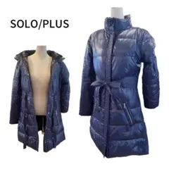 【美品】SOLO/PLUS きれいめ ダウンコート Aライン 濃いめ紫 38