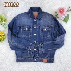 GUESS ゲス デニムジャケット グリーンタグ 刺繍タグ Mサイズ