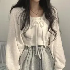 sona sonyunara ブークレボレロカーディガン アイボリー