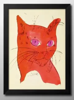 15397■ポスター アート 絵画『ウォーホル　猫　ネコ』A3 マット紙