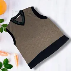 1899　GU　ベスト　Vネック　千鳥柄　商品タグ紐あり　メンズ　【S】