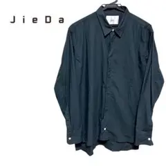 希少★JieDa ジエダ 隠ボタン スナップボタン デザイン長袖シャツ ブラック