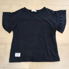 女の子 半袖 Tシャツ 黒 フリル袖 ブランシェス 100
