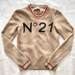 【人気デザイン】ヌメロ ヴェントゥーノ N°21 ニット ロゴ セーター 38