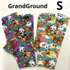 グラグラGrandGroundレトロ☆カラフル総柄レギンスSサイズ