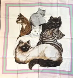 ⭐︎新品未使用⭐︎ HERMES カレ スカーフ Les Chats レ シャ