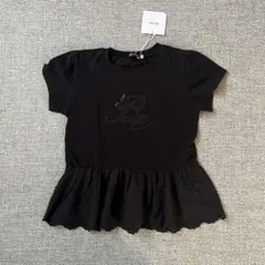 新品未使用品 BeBe 黒 Tシャツ 130cm フリル付き
