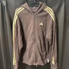 adidas ブラウン フルジップパーカー