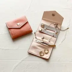ジュエリー ミニ ポーチ アクセサリー コンパクト 持ち運び 旅行 ピンク 新品