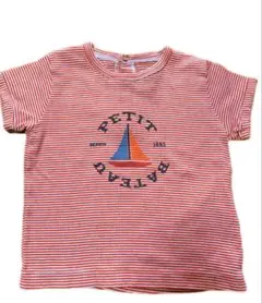 プチバトー　PETITBATEAU ボーダー柄 ボート柄Tシャツ　半袖