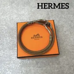 HERMES エルメス ジャンボ レザー ブレスレット 刻印ロゴ 箱付き