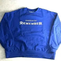 REMEMBER？　スウェット　ブルー　白刺繍　リメンバー　ストリート